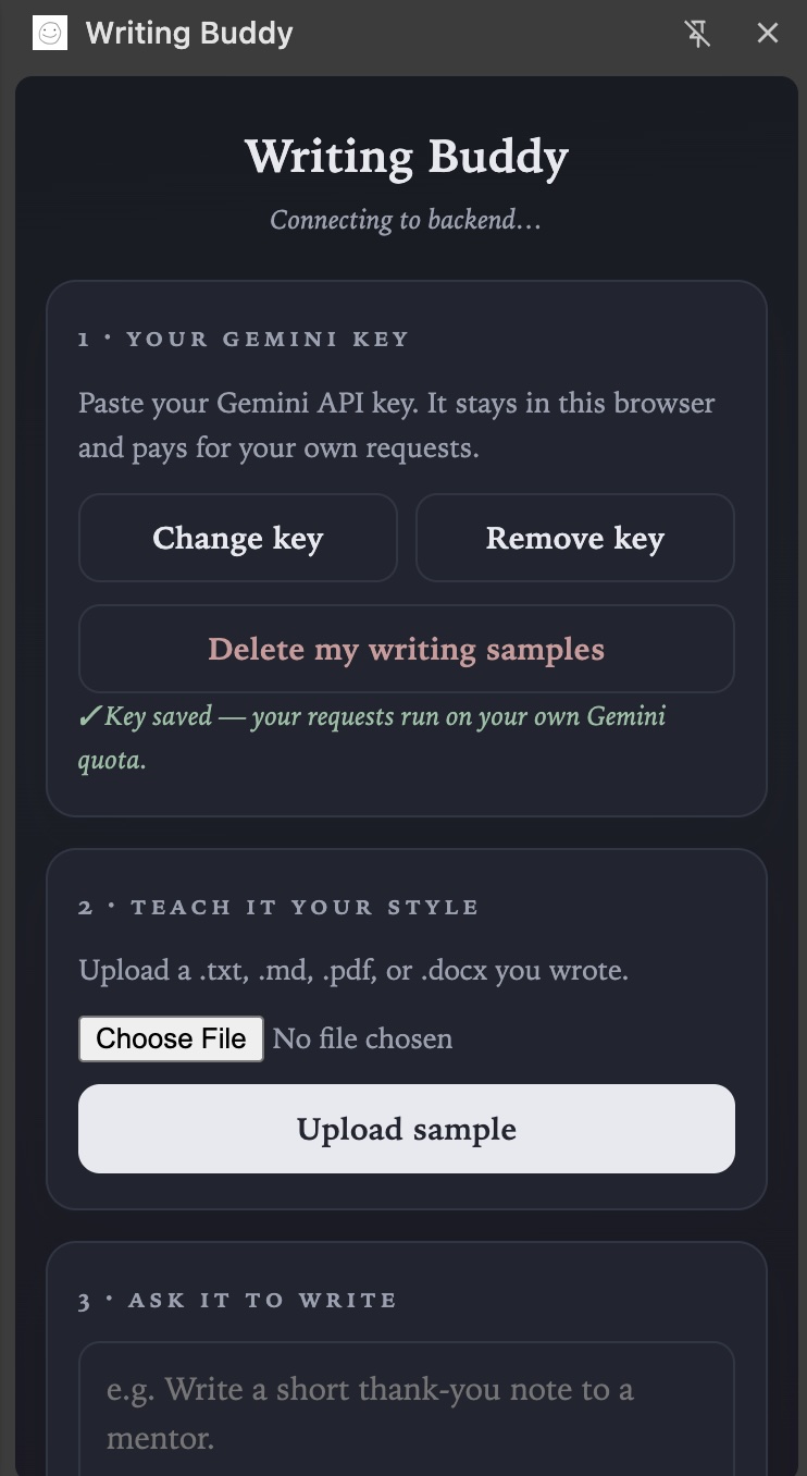 Writing Buddy Demo